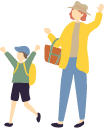 お子様連れのイラスト